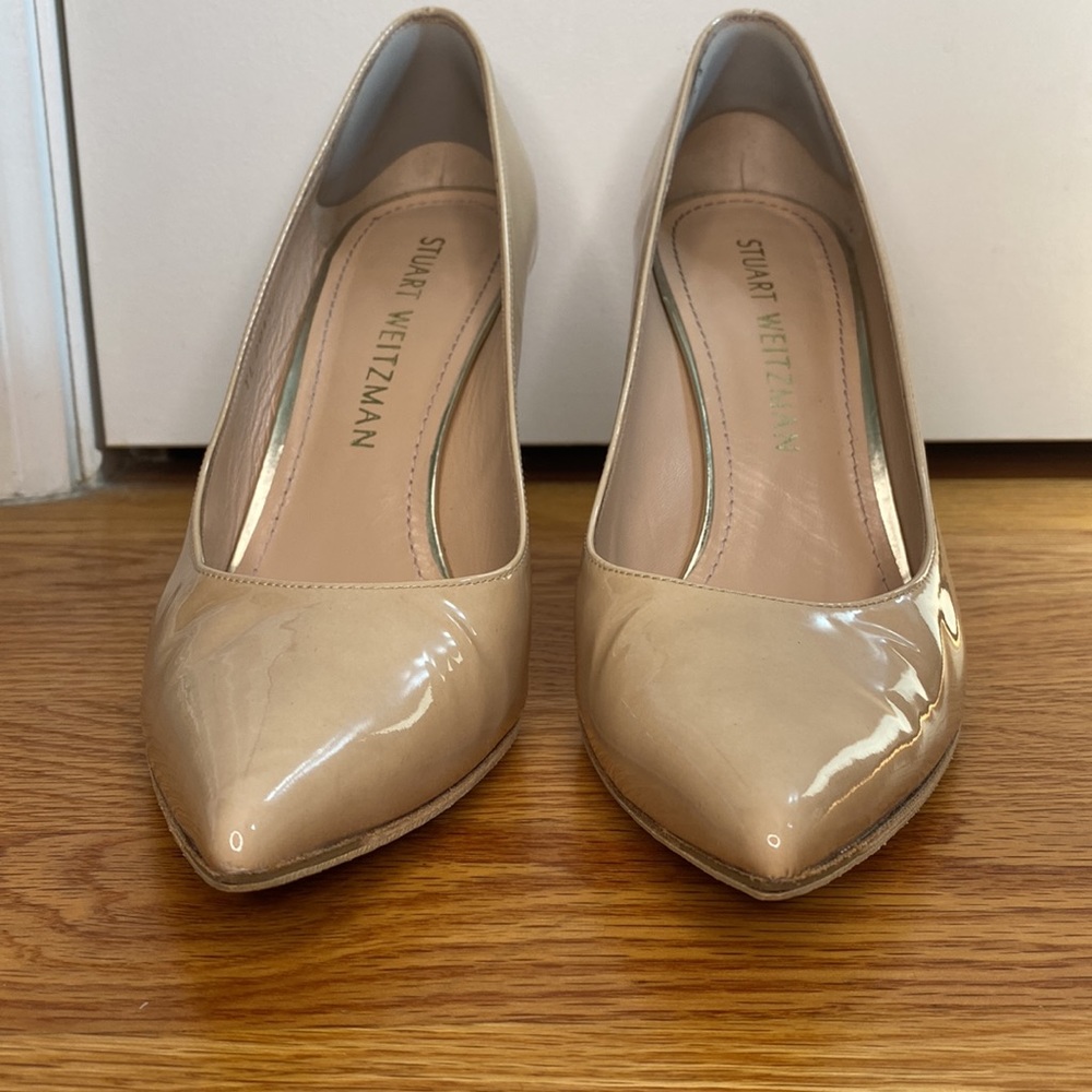 Stuart Weitzman Patent Leather Nude Heels, EU 37